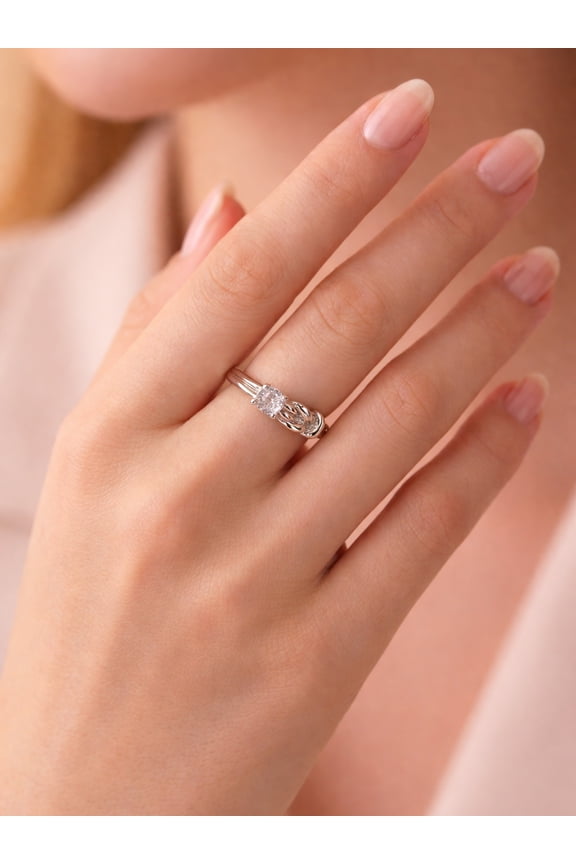 925 Pure Silver Celestia Spark Solitaire Ring