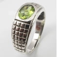 thumbnail image 1 of .925 Pure Silver Cut Peridot Cast Extra Ordinary Ring Size 8.5 Handwork, 1 of 3