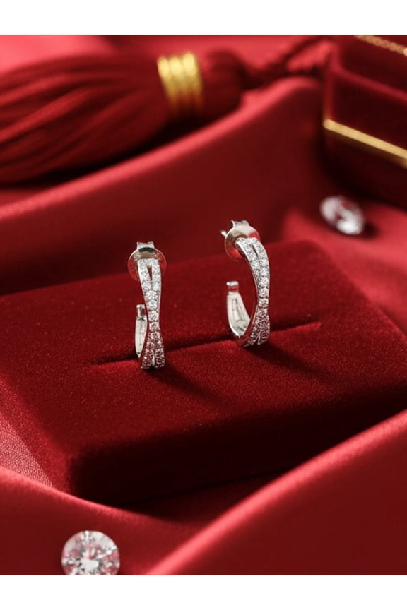 925 Pure Silver Half Hoop Earrings