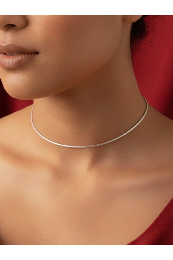 925 Pure Silver Minimalist Omega Chain Necklace