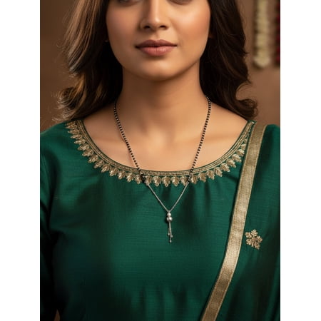 925 Pure Silver Modern Drop Mangalsutra