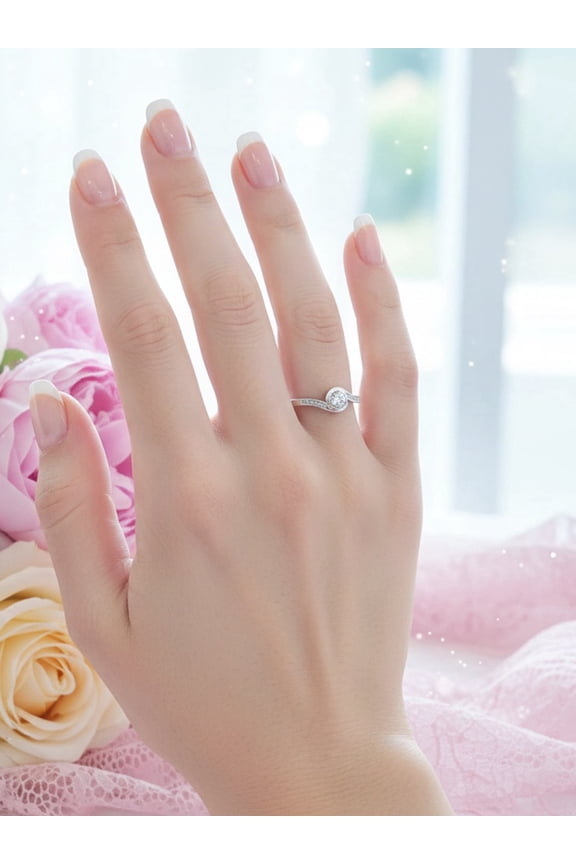925 Pure Silver Single Solitaire Ring