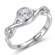 925SILLER Starlume White Crystal Ring 925 Sterling, Sterling Silver