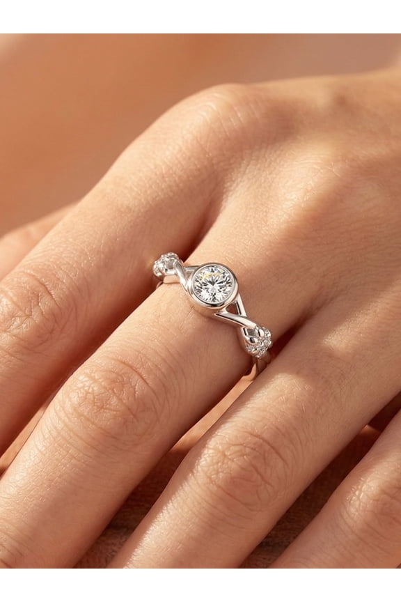 925 Pure Silver Starlume Crystal Ring