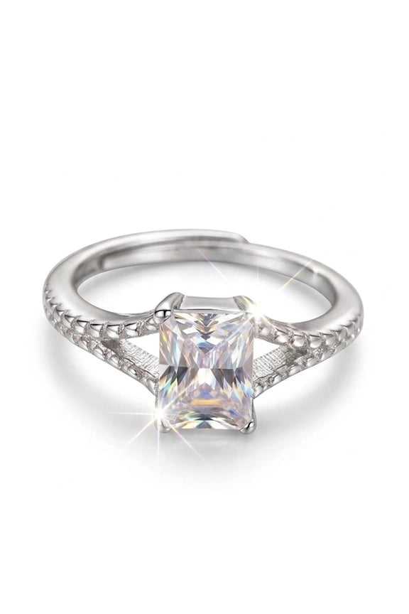 925 Pure Silver The Imperial Emerald-Cut Ring