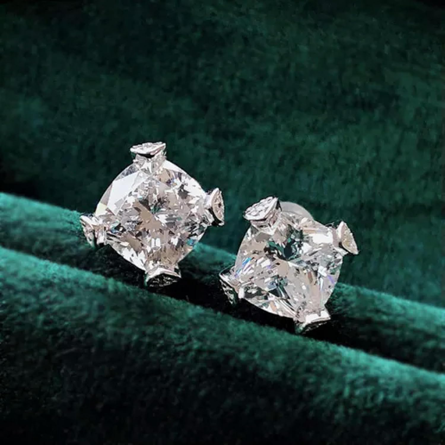 925 Quality Silver Filled Stud Earrings for Women Luxury Cubic Zirconia Jewelry Gifts-Silver[z945]