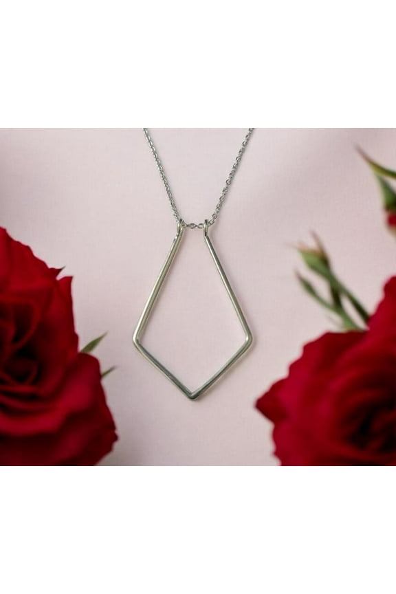 925 Ring Holder Necklace Geometric,Silver Ring Keeper, Wedding Ring Holder, Engagement Ring Keeper Doctors Gift Silver Gold, Nurse Gift