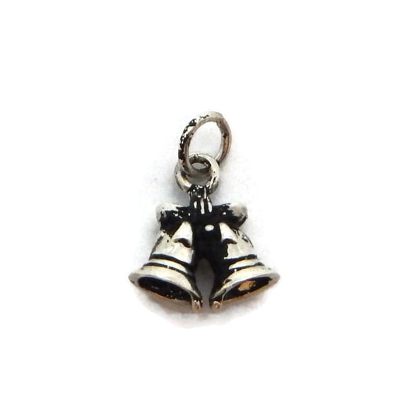 .925 STERLING SILVER CHRISTMAS BELLS CHARM PENDANT!!