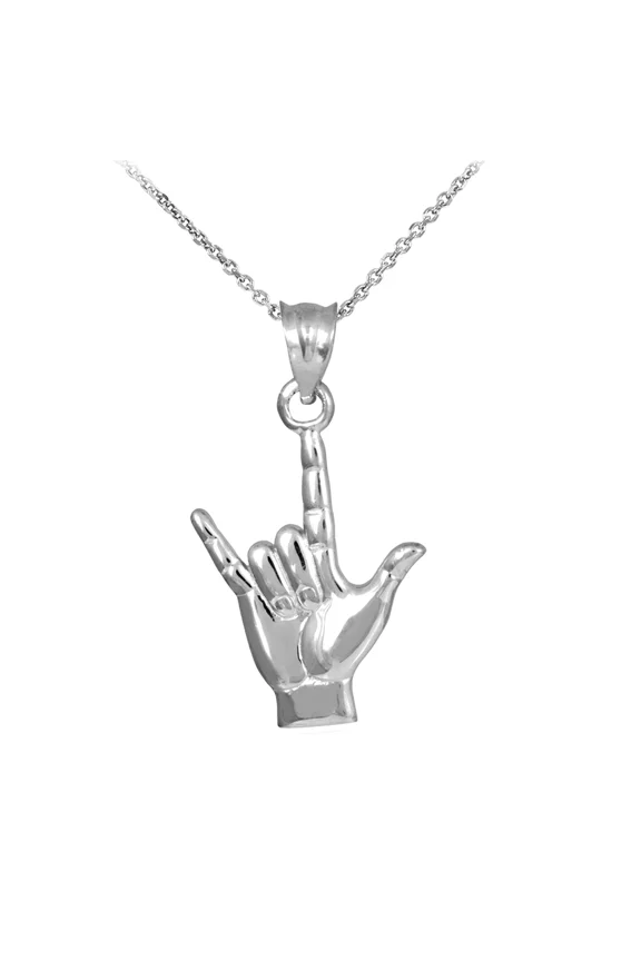 925 STERLING SILVER "HANG LOOSE" CHARM PENDANT NECKLACE - Pendant with 20" chain