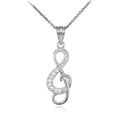 thumbnail image 1 of 925 STERLING SILVER TREBLE CLEF CZ MUSIC PENDANT NECKLACE - Pendant only, 1 of 2
