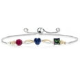 thumbnail image 1 of 925 Silver and 10K Yellow Gold Red Created Ruby Blue Created Sapphire Green Mystic Topaz and Lab Grown Diamond Tennis Bracelet for Women By Keren Hanan (2.20 cttw, Adjustable up To 9 inch), 1 of 4