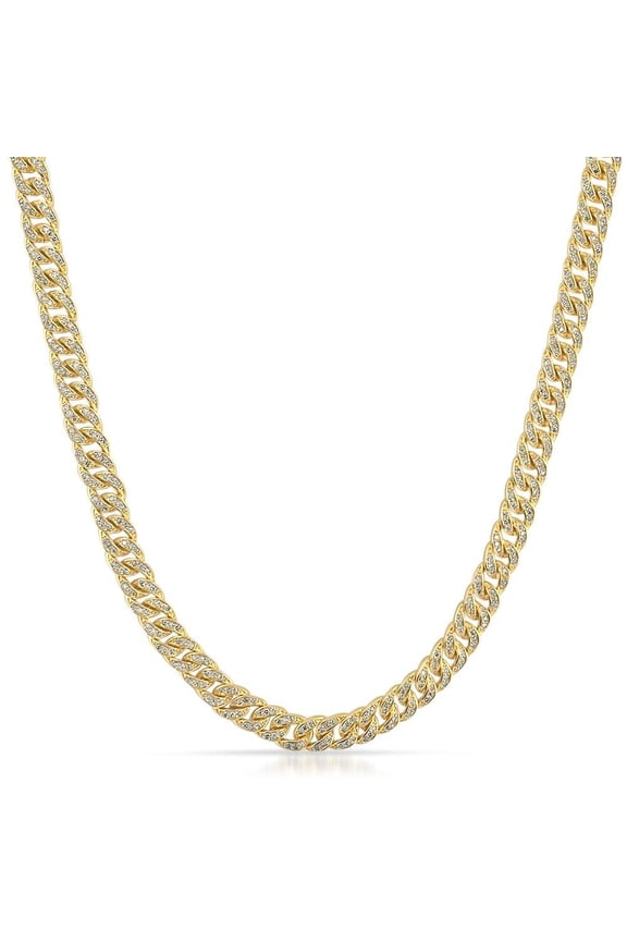 .925 Silver 6MM CZ Bling Bling Gold Cuban Links Chain
