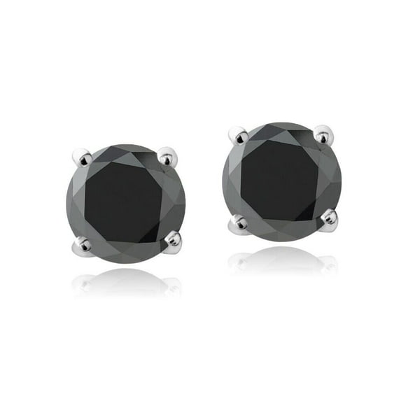 925 Silver 6mm Round Genuine Black Onyx Studs Push Back Earrings