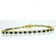 thumbnail image 1 of 925 Silver Blue Sapphire And CZ tennis Bracelet / 14k Gold plated Bezel Set Sapphire Tennis Bracelet, 1 of 4