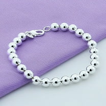 925 Silver Bracelet Plated Beads 6mm Style