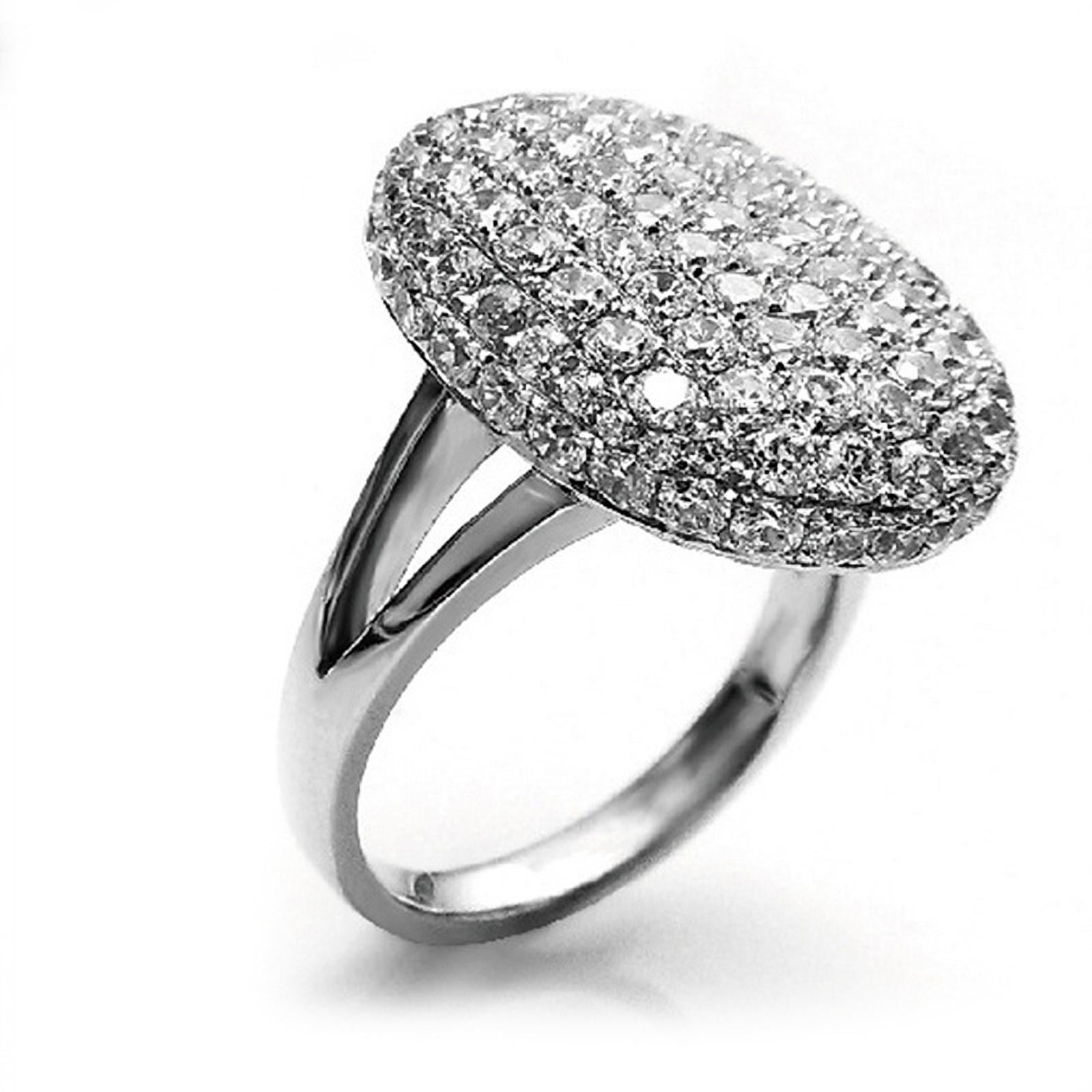 925 Silver Crystal Full Diamond Flash Engagement Wedding Ring