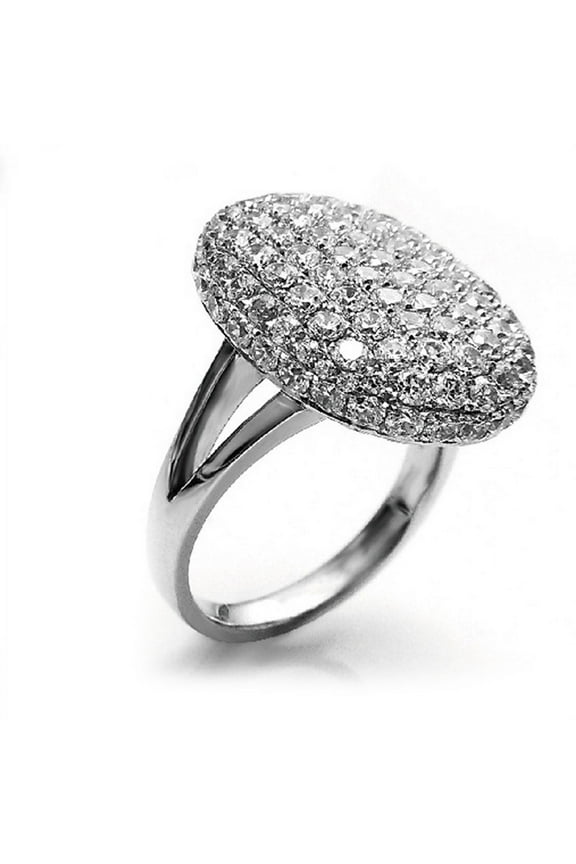 925 Silver Crystal Full Diamond Flash Engagement Wedding Ring