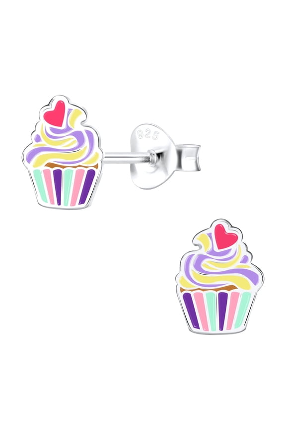 925 Silver Cupcake Stud Earrings