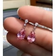 thumbnail image 1 of 925 Silver Drop Earring Pear Cut Cubic Zircon Elegant Wedding Jewelry A Pair, 1 of 5