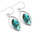 thumbnail image 1 of Copper Blue Turquoise Earring 925 Sterling Silver Handmade Jewelry, 1 of 5