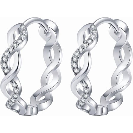 925 Silver Earrings with Zirconia in Silver Color for Women, Jewelry Gift for Girlfriend Wife Mom, Valentine's Day Christmas Anniversary[c919]
