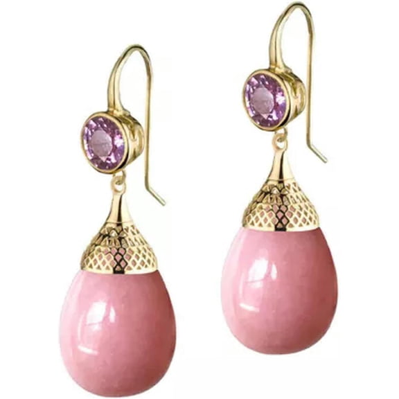 925 Silver Excellent Earrings Gorgeous Cubic Zirconia Wedding Drop Jewelry Women Gifts-#2[s718]