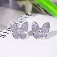 thumbnail image 1 of 925 Silver Filled Women Butterfly Stud Earring Marquise Cut Cubic Zircon Jewelry, 1 of 1