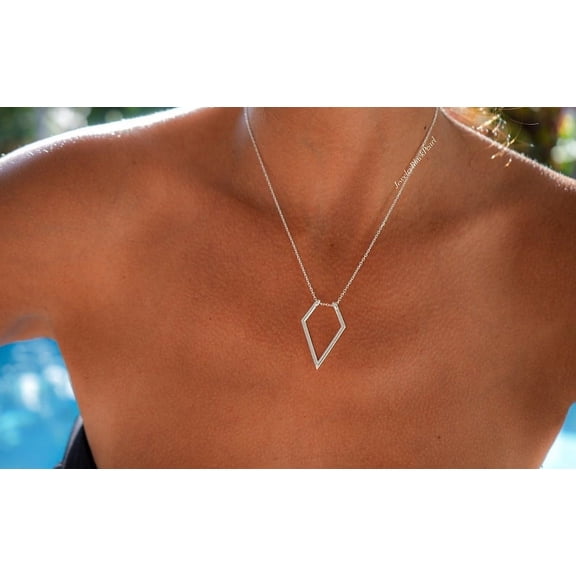 925 Silver Geometric Ring Holder Necklace, Wedding Ring Holder Pendant, Custom Engagement Ring Keeper Necklace, Ring Holder for Doctors