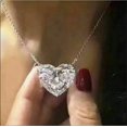 thumbnail image 1 of 925 Silver,Gold,Rose Gold Necklace Pendant Heart Cubic Zircon Wedding Gift, 1 of 6