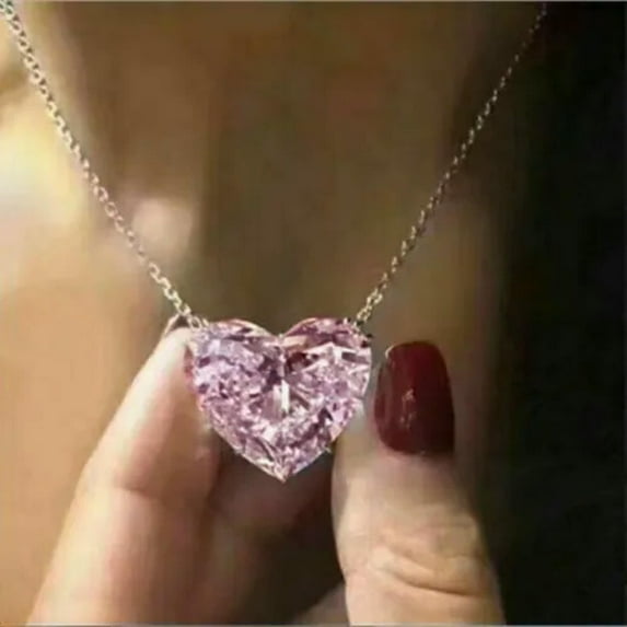 925 Silver,Gold,Rose Gold Necklace Pendant Heart Cubic Zircon Wedding Gift