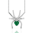 thumbnail image 1 of 925 Silver Heart-Cut Emerald Spider Style Pendant Mother's Day Gift || Ali Baba Jewellery, 1 of 5