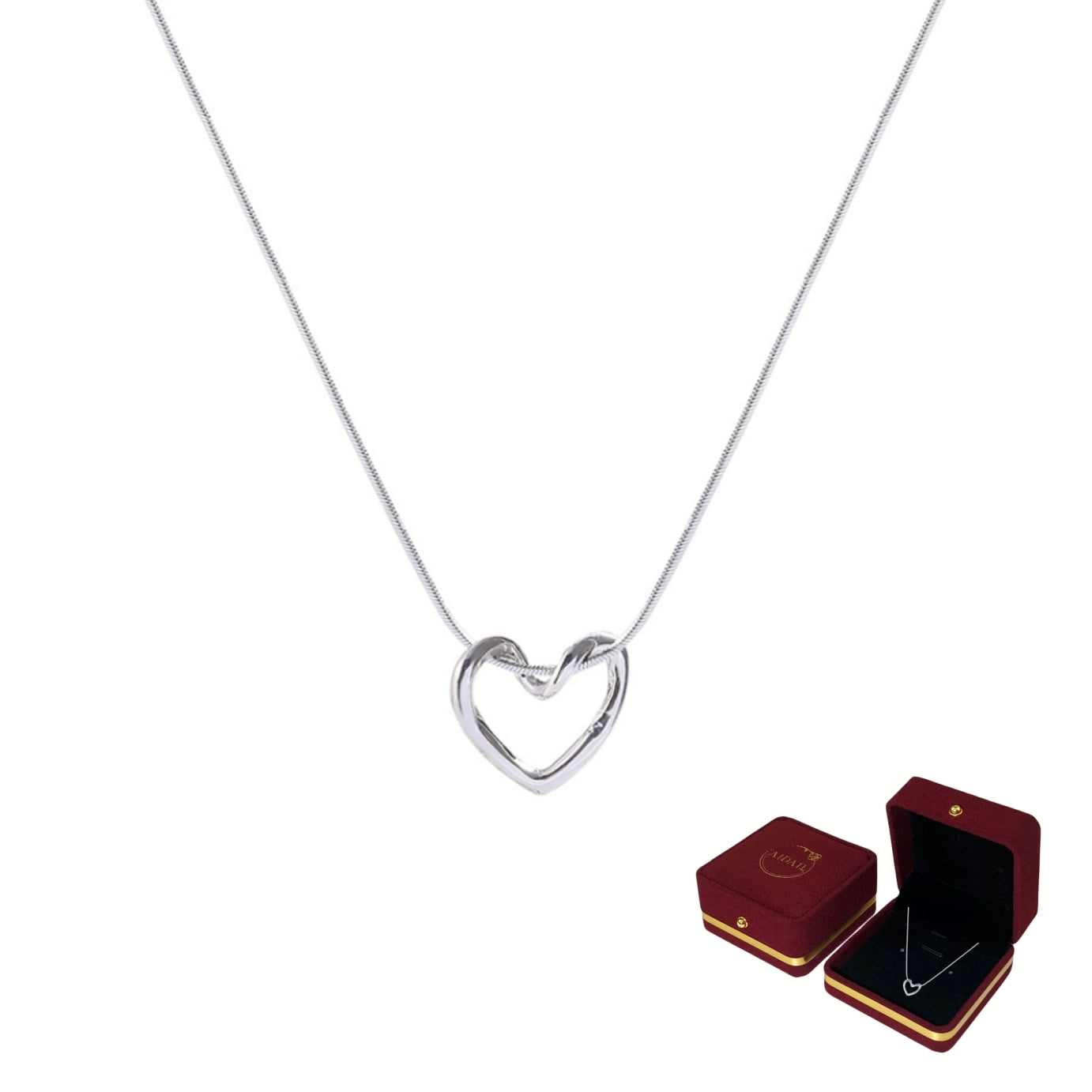 OPEN HEART SILVER NECKLACE