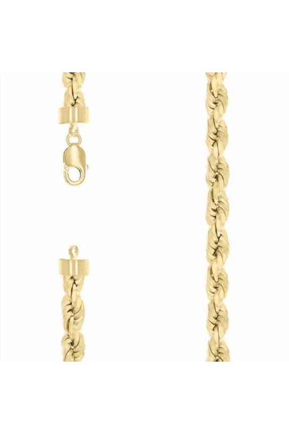 925 Silver Hollow Rope Chain 10mm | Exclusive Jewelers - 24" Inch