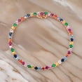 thumbnail image 1 of 925 Silver Lab Rainbow Sapphire Bracelet,Multi-Color Sapphire Tennis Bracelet,Lab Sapphire Round Rainbow Tennis Bracelet,Ombre Bracelet., 1 of 3
