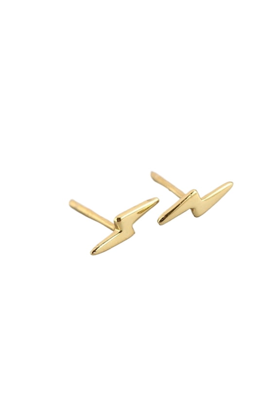 925 Silver Lightning Stud Earrings, Minimalist Mini Bolt Earrings