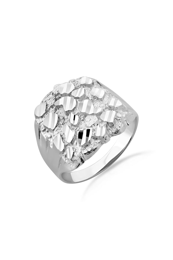 .925 Silver Men's 19.5mm Nugget Ring (6)