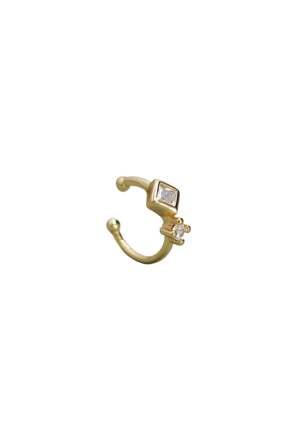 925 Silver Minimalist Diamond Ear Cuff Cute Sterling Silver Ear Cuff Gold Huggie Ear Cuff