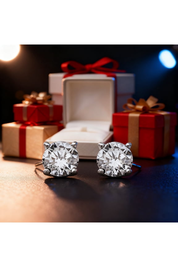 925 Silver Minimalist Sparkling Zircon Stud Earrings 8mm Hexagonal Claw Set Moissanite Earrings for Women Office Daily Wear