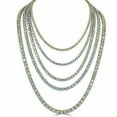 thumbnail image 1 of 925 Silver Moissanite Tennis Necklace 5 mm Round Moissanite Tennis Chain Iced Out Moissanite Tennis Chain 18-36 Inches, 1 of 5