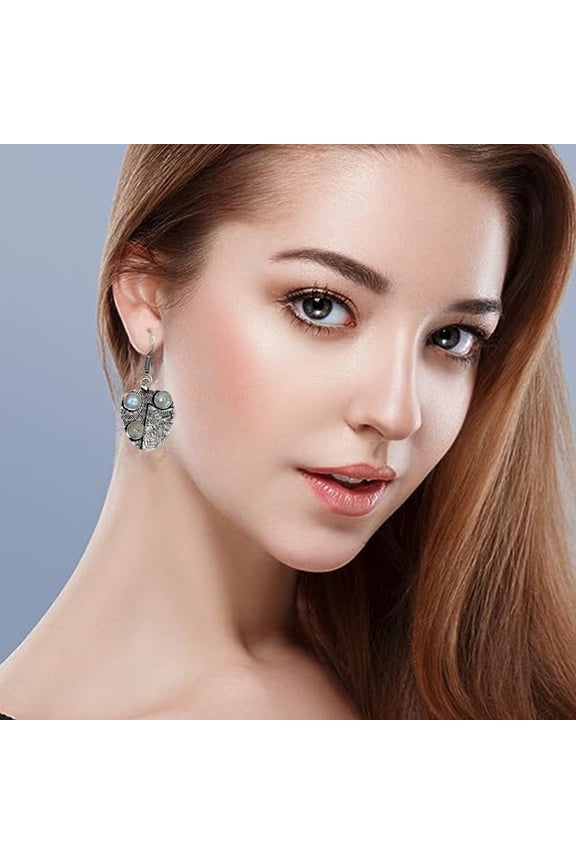 925 Silver Moonstone Earrings Sterling Jewelry Rainbow Earring Natural Gemstone