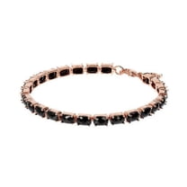 925 Silver Natural Black Spinel Tennis Bracelet in Sterling Silver, Women Bracelet, Wedding Bracelet, Brithday Gift, Black Oval Stone Bracelet Gift