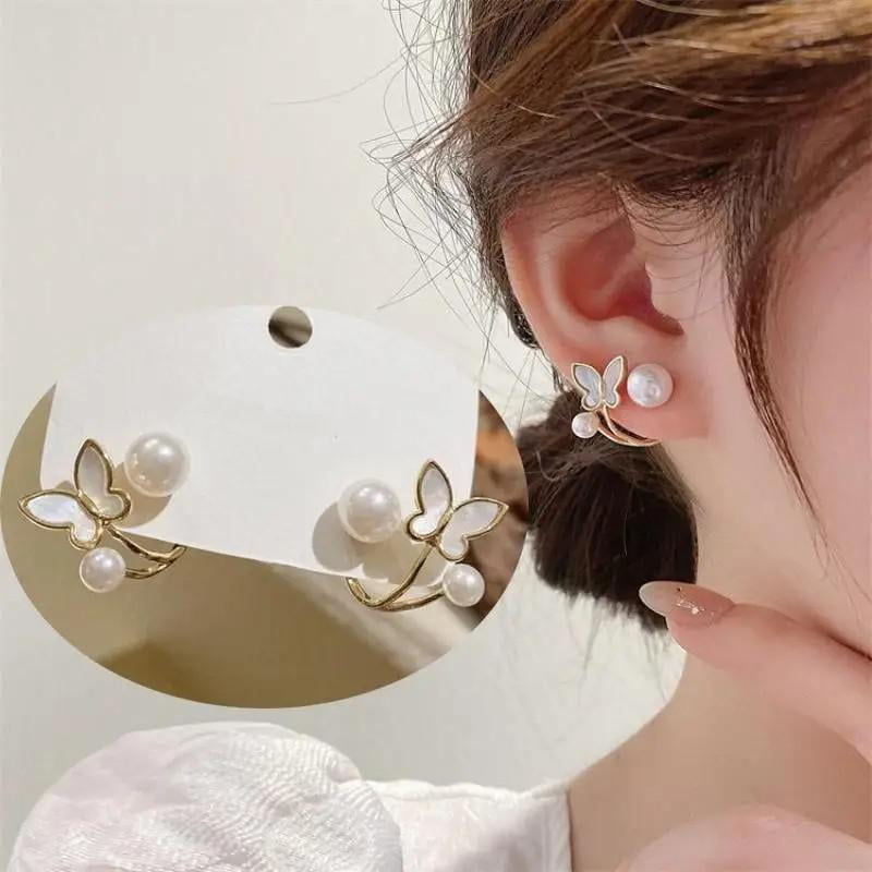925 Silver Needle Korean Fashion Flower Stud Earrings For Women