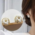 925 Silver Needle Korean Fashion Flower Stud Earrings For Women