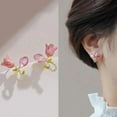 925 Silver Needle Korean Fashion Flower Stud Earrings For Women