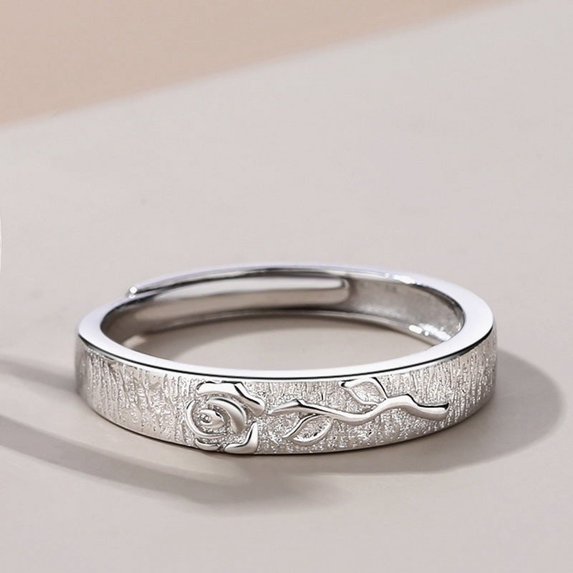 925 Silver Nightingale Rose Pattern Ring for Women and Men, Electroplated, High-Quality, Ins Style Design