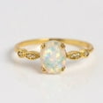 thumbnail image 1 of 925 Silver Opal Ring 14k Gold Plated Ring |October Birthstone Ring | Stunning Oval Cut Natural Opal Anniversary Ring |Gift For Her Birthday,Ring Gift, 1 of 3