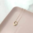 925 Silver Oval Donut Necklace Vintage Minimalist Collarbone Chain