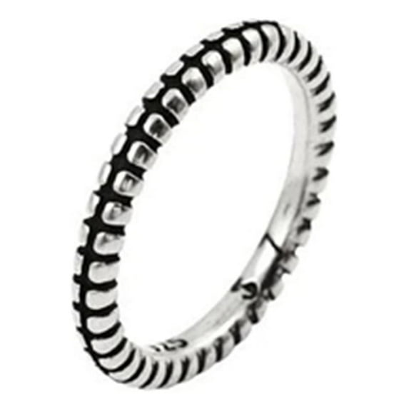 925 Silver Oxidized Platinum Plated Plain Silver Striped And Split Design Women Valentines Day Gifts Ring