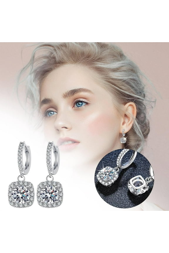 925 Silver Pearl Dangle Drop Earrings for Women Cubic Zirconia Elegant Dangling Jewelry Multicolor Zircon Ear Buckle