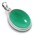 thumbnail image 1 of 925 Silver Pendant For Chain Necklace For Women Real Green Onyx Stone Silver Pendant May Birthstone Costume Silver Pendant Gift For Ladies On Anniversary 925 Silver Jewelry With Gemstone, 1 of 7